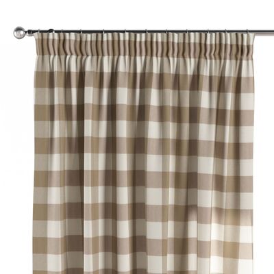 Pencil pleat curtain in collection Quadro, fabric: 136-08