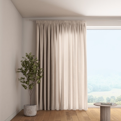 Pencil pleat curtain in collection Linen, fabric: 392-10