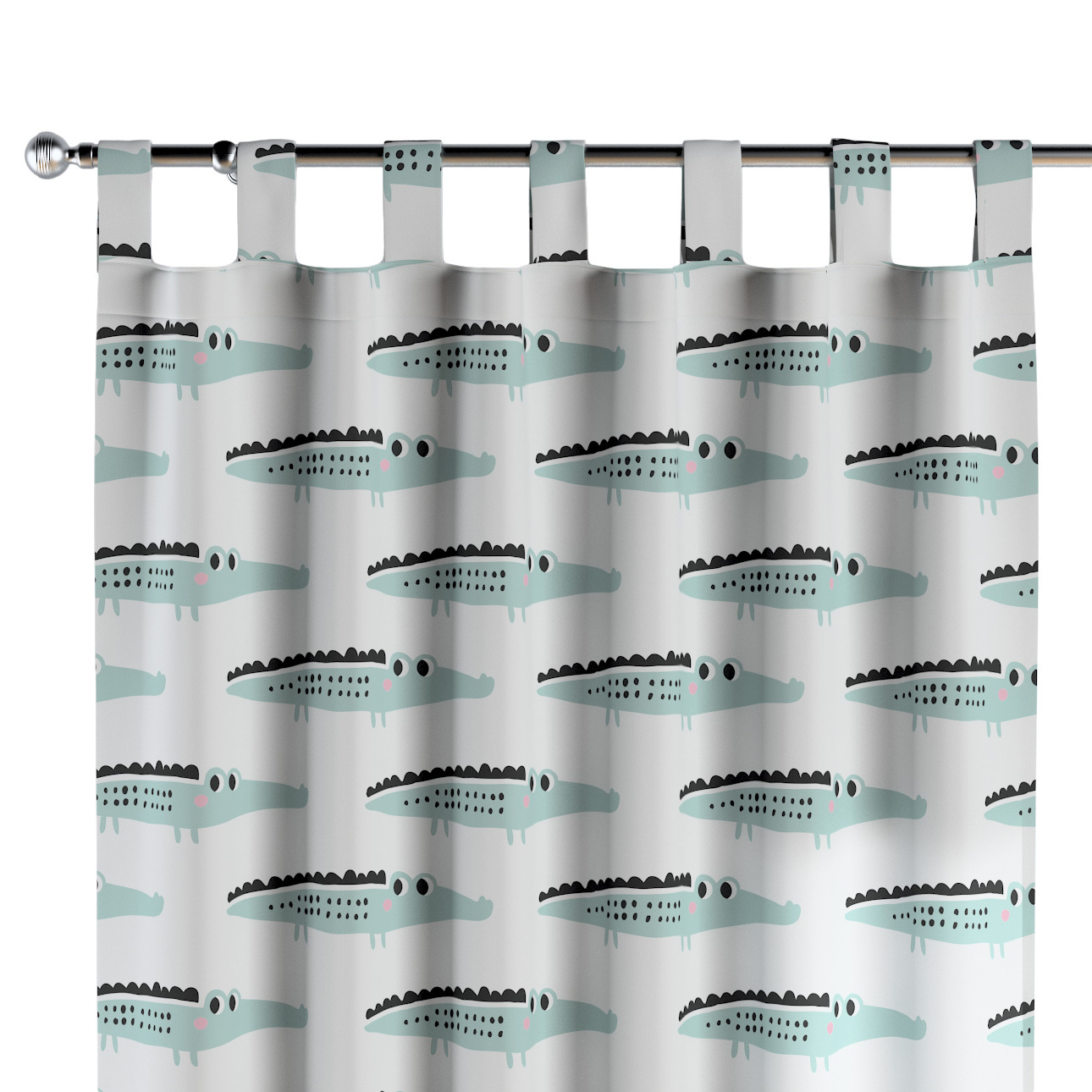 Tab top curtains, ecru-blue, 500-11 - Yellowtipi.uk
