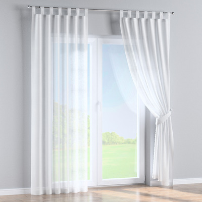 Kutti Vouwgordijn Metis op te hangen met lussen voor gordijnroedes, 100% linnen, vrijhangend creme breedte 45 x hoogte 140 cm