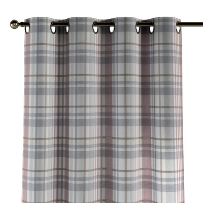 Zasłona na haczykach flex pojedynczych, kratka czerwono-szary