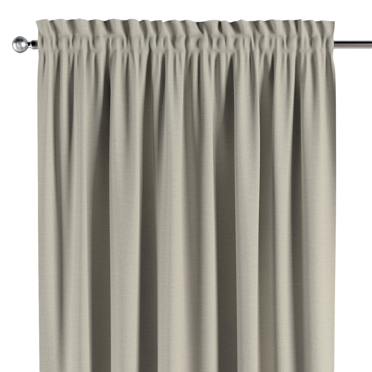 Gardin med kanal och krok/rynkband för fingerkrokar - 1 längd | Greige | 60 x 100 cm | Dekoria