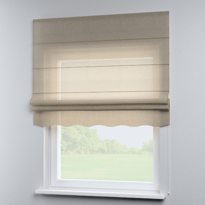 Foldegardin Firenze<br/>Med buet kappe fra kollektionen Delicate Premium, Stof: 144-61
