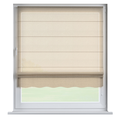 Foldegardin Firenze<br/>Med buet kappe fra kollektionen Delicate Premium, Stof: 144-61