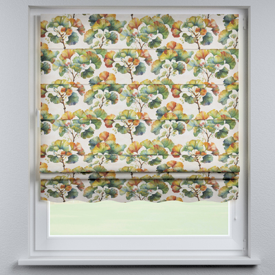 Hissgardin Florence med bågformad kappa i kollektionen Botanic Viscose, Tyg: 145-18