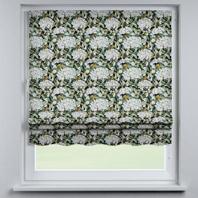 Foldegardin Firenze<br/>Med buet kappe fra kollektionen Botanic Viscose, Stof: 145-19