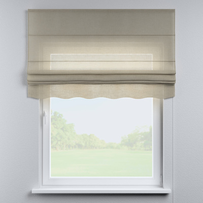 Foldegardin Firenze<br/>Med buet kappe fra kollektionen Lino Terra, Stof: 145-50