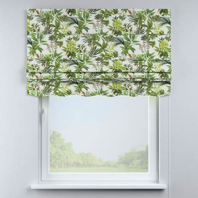Foldegardin Firenze<br/>Med buet kappe fra kollektionen Flowers, Stof: 143-69