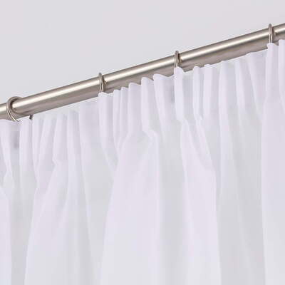 Pencil pleat voile/net curtain in collection Soft Veil, fabric: 900-00