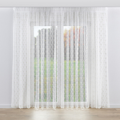 Pencil pleat voile/net curtain in collection Voile, fabric: 185-10