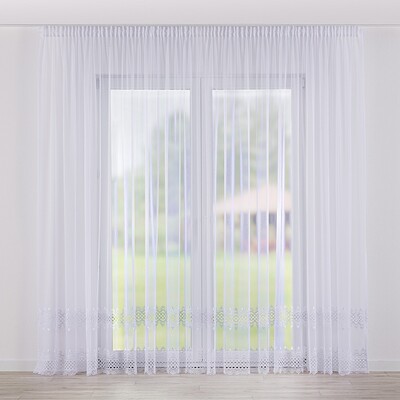 Pencil pleat voile/net curtain