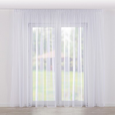 Pencil pleat voile/net curtain
