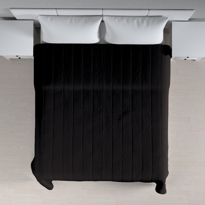 Sengetæppe quiltet<br/>10cm striber fra kollektionen Cotton Panama, Stof: 702-50