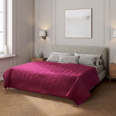 Couvre-lit matelassé à motif rayures
