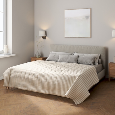 Tagesdecke mit Streifen-Steppung 136-07 Kollektion Quadro