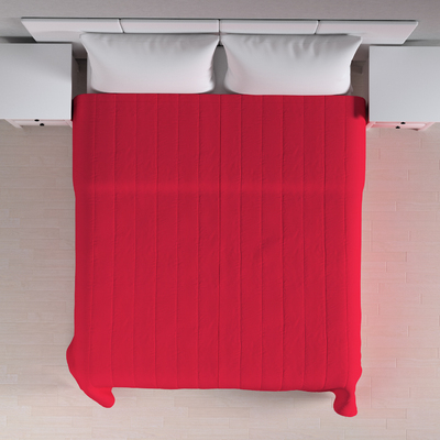 Sengetæppe quiltet<br/>10cm striber fra kollektionen Quadro, Stof: 136-19