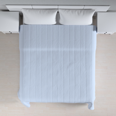 Sengetæppe quiltet<br/>10cm striber fra kollektionen Loneta, Stof: 133-35