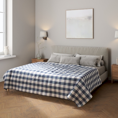 Couvre-lit matelassé à motif rayures
