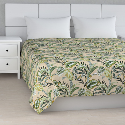 Sengetæppe quiltet<br/>10cm striber fra kollektionen Flowers, Stof: 142-96