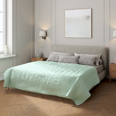Sengetæppe quiltet<br/>10cm striber
