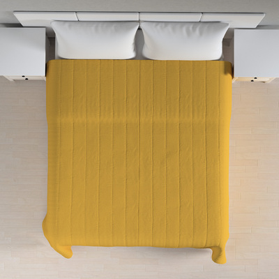 Sengetæppe quiltet<br/>10cm striber fra kollektionen Linen, Stof: 159-14