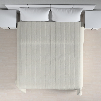 Sengetæppe quiltet<br/>10cm striber