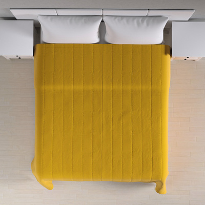 Sengetæppe quiltet<br/>10cm striber fra kollektionen Ingrid, Stof: 705-46
