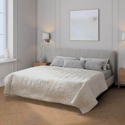 Sengetæppe quiltet<br/>10cm striber