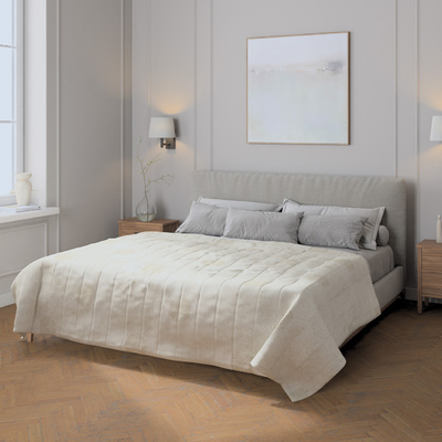 Sengetæppe quiltet<br/>10cm striber