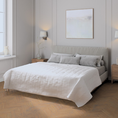 Sengetæppe quiltet<br/>10cm striber