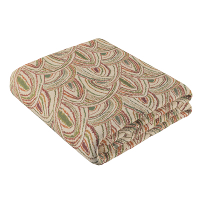 Sengetæppe quiltet<br/>10cm striber fra kollektionen Cosy Home, Stof: 145-32