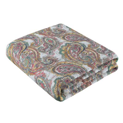 Sengetæppe quiltet<br/>10cm striber fra kollektionen Cosy Home, Stof: 145-35
