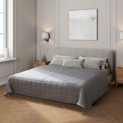 Přehoz s prošitím do čtverců v kolekci Cotton Panama, látka: 702-46