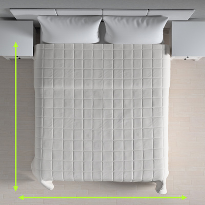 Tagesdecke mit Karosteppung von der Kollektion Leinen, Stoff: 392-04