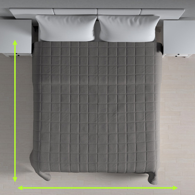 Sengetæppe quiltet<br/>10x10cm tern fra kollektionen Edinburgh, Stof: 115-81