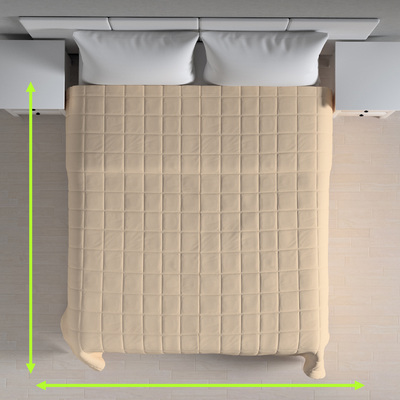 Sengetæppe quiltet<br/>10x10cm tern fra kollektionen Living 2, Stof: 161-39