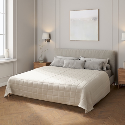 Přehoz s prošitím do čtverců v kolekci Cotton Panama, látka: 702-45