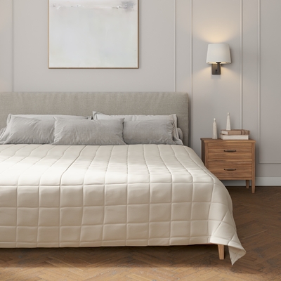 Přehoz s prošitím do čtverců v kolekci Cotton Panama, látka: 702-45