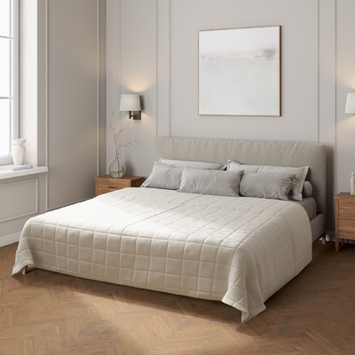 Tagesdecke mit Karosteppung von der Kollektion Ingrid, Stoff: 705-40