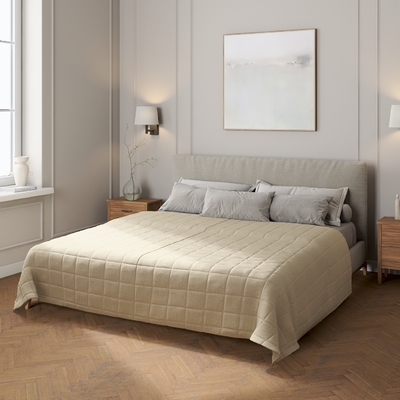 Couvre-lit matelassé à motif carreaux