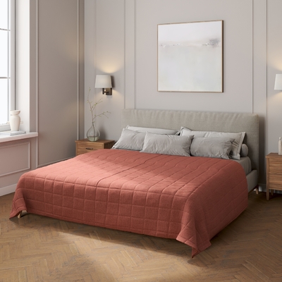 Check quilted throw