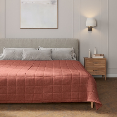 Check quilted throw