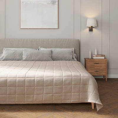 Check quilted throw
