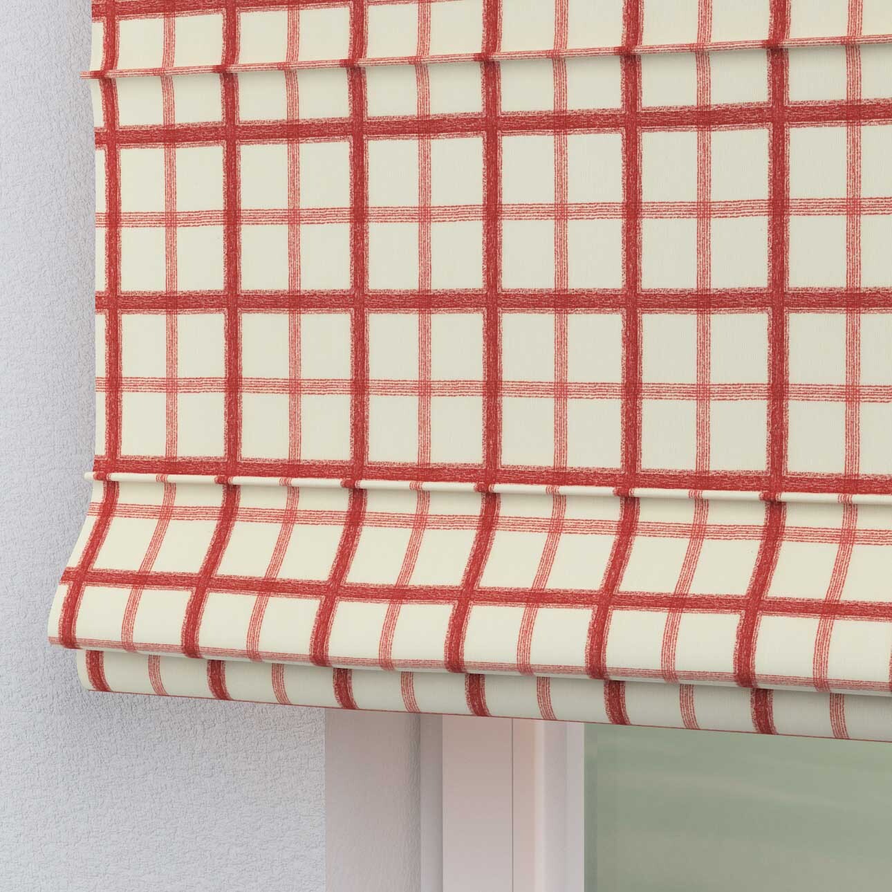 Dekoria Raffrollo Verona, rot-creme, 120 x 150 cm günstig online kaufen