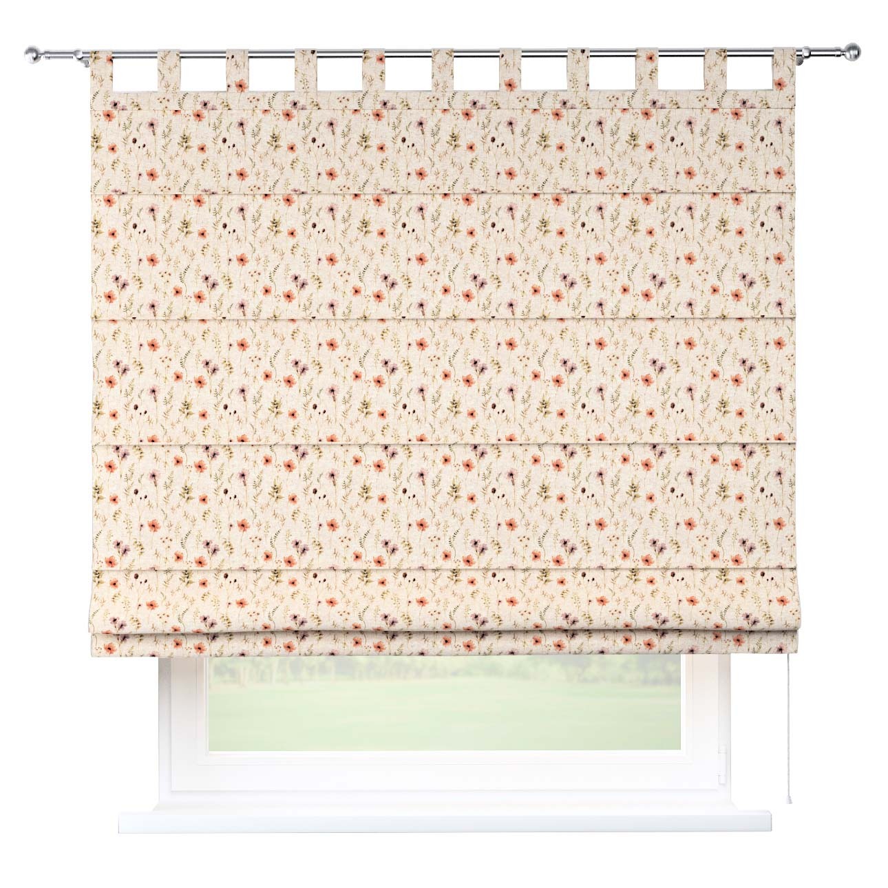 Liftgardin Verona Med stropper til gardinstang | Natur med print | 50 x 60 cm | Dekoria
