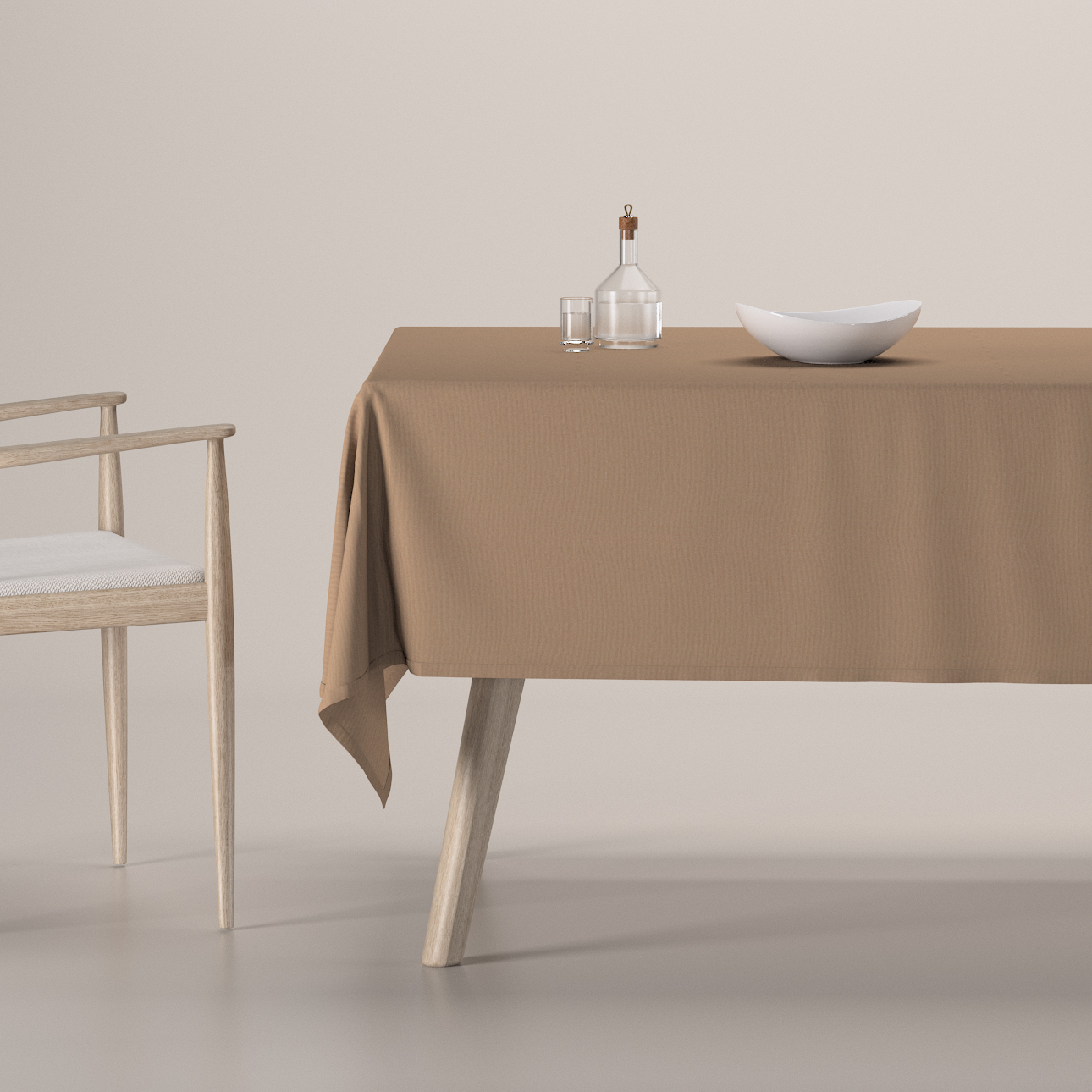 Rechteckige Tischdecke, hellbraun, Quadro (136-09) günstig online kaufen