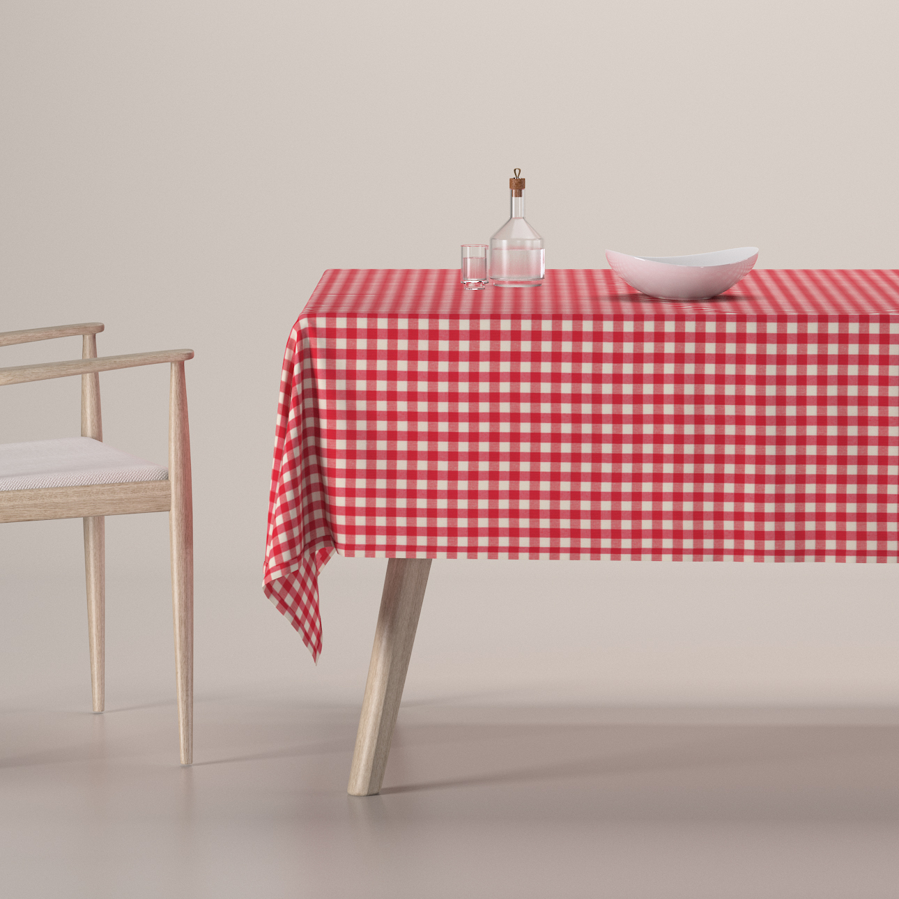 Rechteckige Tischdecke, rot-ecru, Quadro (136-16) günstig online kaufen