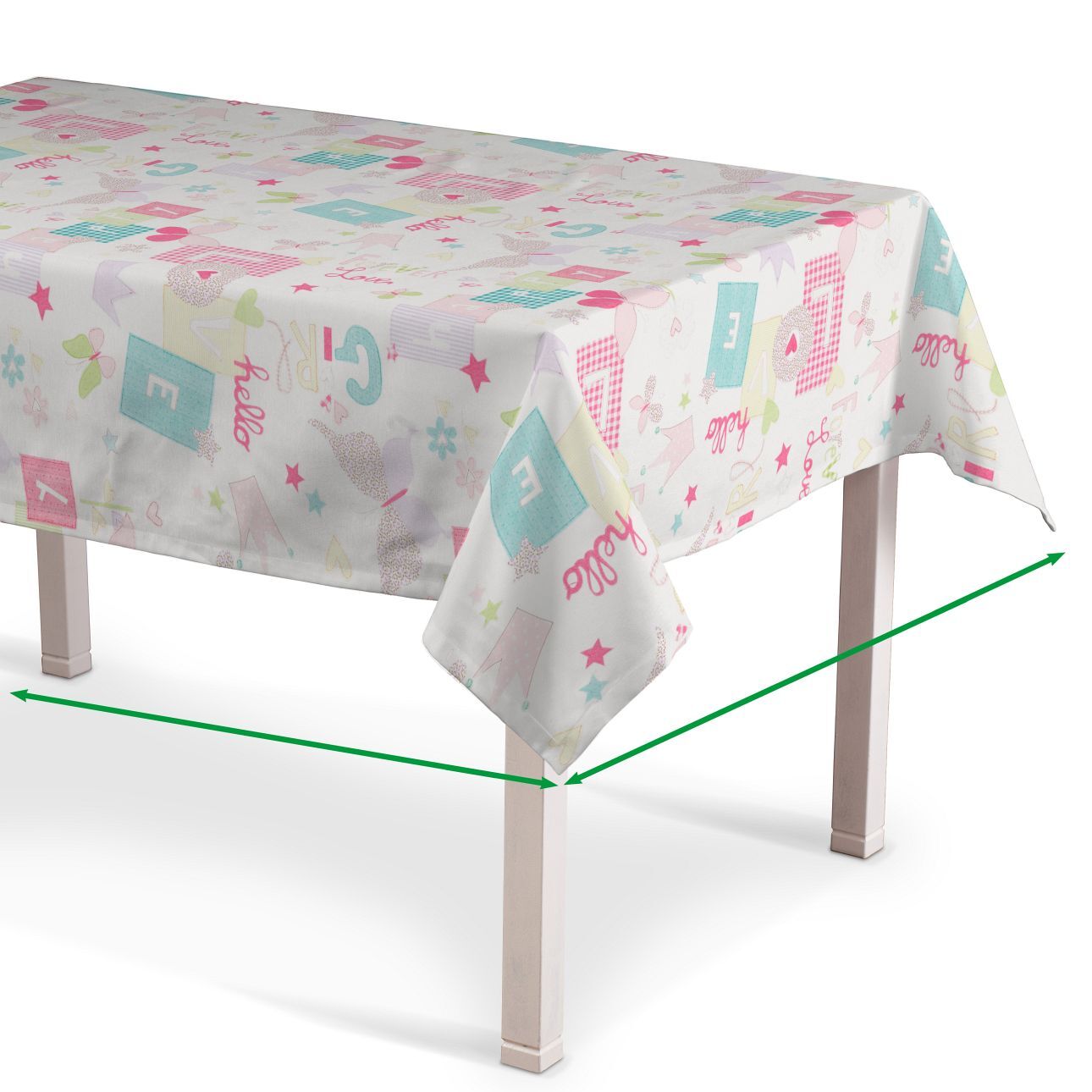 Rechteckige Tischdecke, rosa-blau-weiß, SALE (141-51) günstig online kaufen