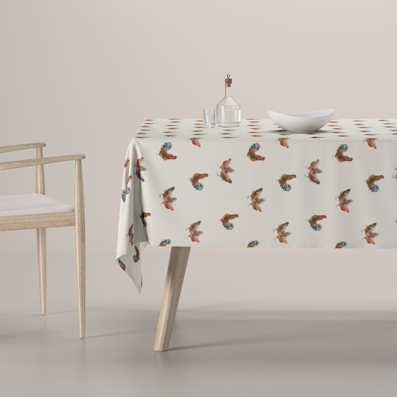 Rechteckige Tischdecke, braun-creme, Flowers (141-80) günstig online kaufen