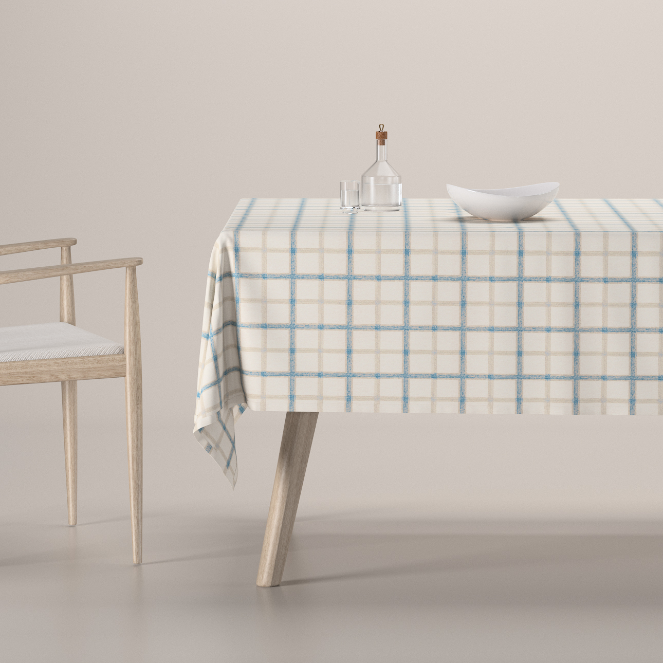 Rechteckige Tischdecke, blau-creme, Avinon (131-66) günstig online kaufen